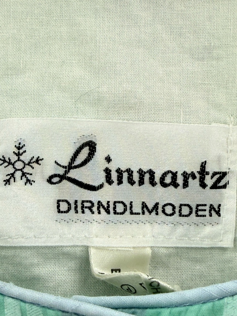 Vintage Linnartz Austrian Folk Cotton Prairie Peasant Midi Dress Puff Sleeve Med - Picture 12 of 14